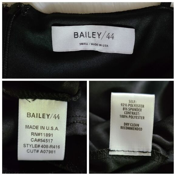 NWT|Bailey 44 Princess Black Velvet Dress, SMALL - Picture 5 of 6
